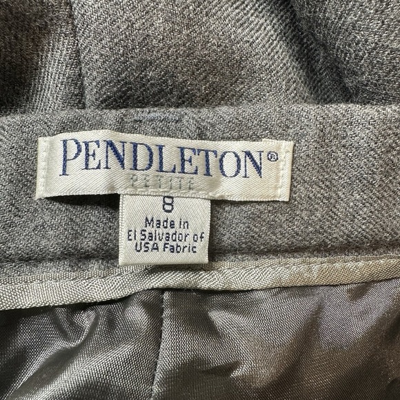Pendleton 100% Virgin Wool Pants Gray Trousers Size 8P USA Fabric Lined Office - Picture 3 of 5